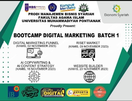 Program Studi Manajemen Bisnis Syariah Fakultas Agama Islam  Universitas Muhammadiyah Pontianak mengadakan pelatihan Digital Marketing  Funnel untuk mahasiswa Prodi MBS pelatihan tersebut di…